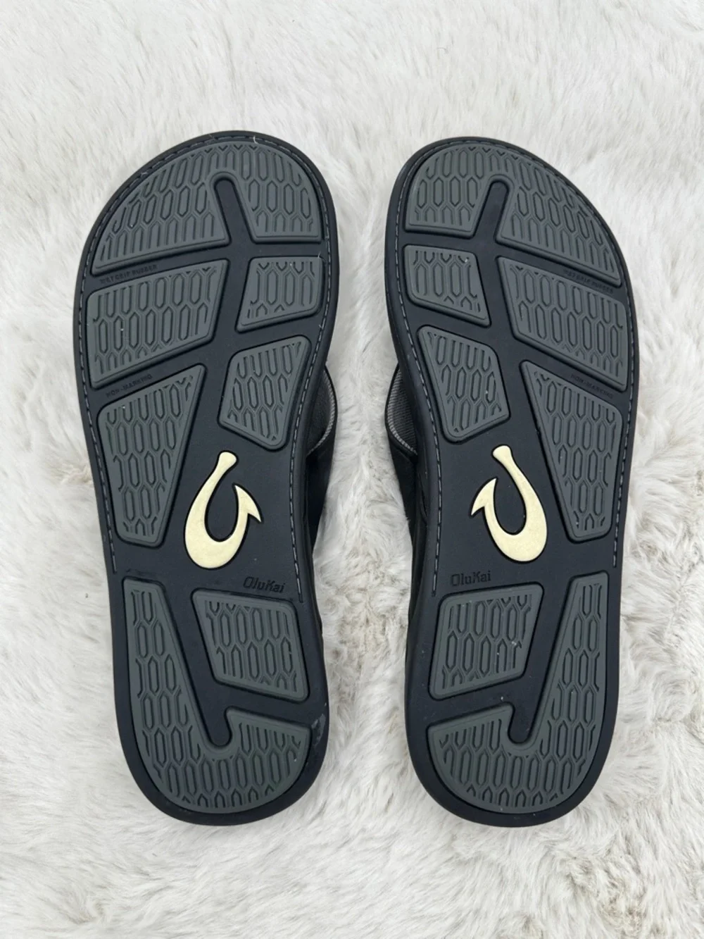 OluKai Tuahine Men’s Waterproof‎ Leather Sandals black men’s flip flops Size 13